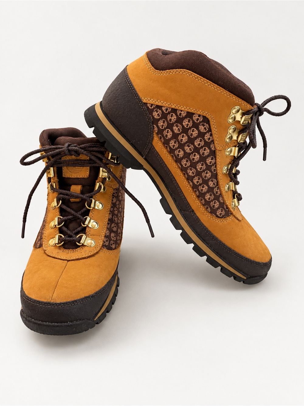 RARE Timberland Brown Tan Suede Euro Hiker Hiking Boots Mens Size 9.5